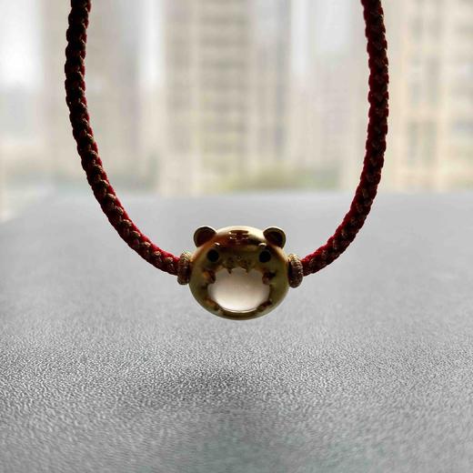 高冰种翡翠萌萌虎年平安手绳手链18k黄金镶嵌 商品图8