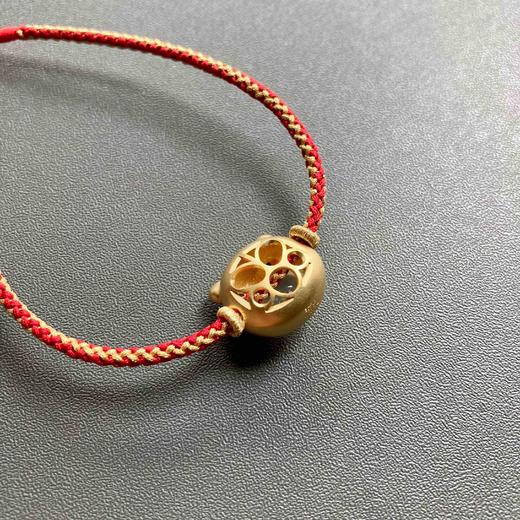 高冰种翡翠萌萌虎年平安翡翠手绳手链18k黄金镶嵌 商品图5