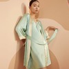 金三塔真丝纯色睡袍 凉感透气桑蚕丝睡衣女YSFBA105 商品缩略图1