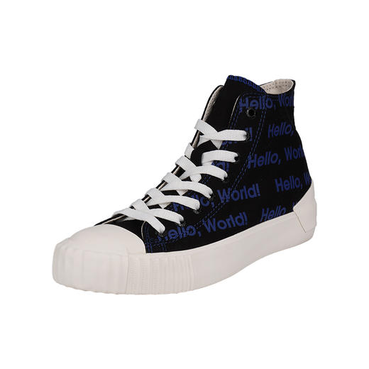 iSTEP高帮字母款帆布鞋女百搭小白鞋青春潮流时尚街拍板鞋休闲鞋 商品图3