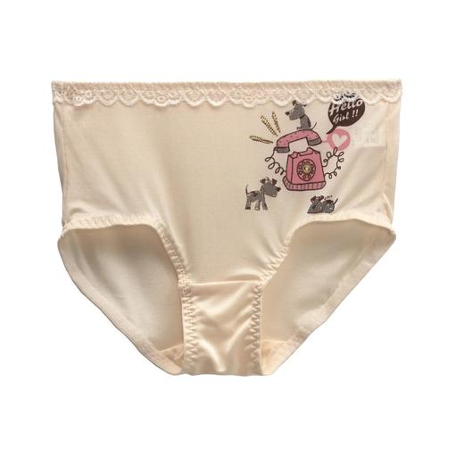 金三塔女童儿童100%桑蚕丝真丝透气印花中腰平脚裤（私密物品不支持退换）NZF4A206 商品图1