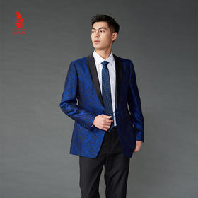 SAINTJOY/上久楷 宋锦领带 S纹 孔雀蓝LD15602-1