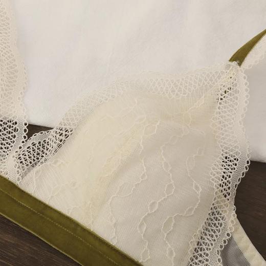 金三塔法式撞色丝绒内衣无钢圈舒适无痕薄款三角杯真丝蕾丝文胸 NZFBD396 商品图4