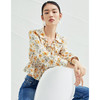 EITIE爱特爱春季新款复古翻领碎花雪纺衫时尚系带显瘦小上衣A2213905 商品缩略图1
