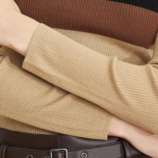 LD655瑟俪（斯尔丽高端）舒适柔软低圆领经典条纹修身显瘦简约气质打底衫 商品图5