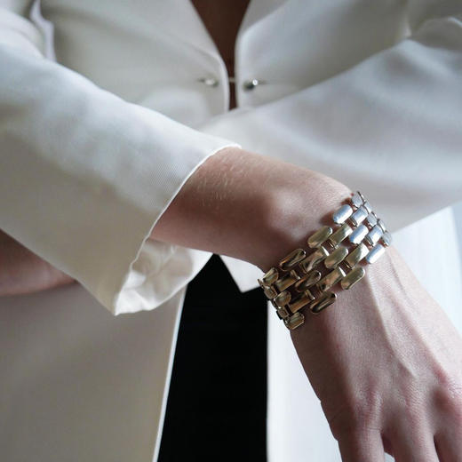 北京仓｜HÉLÈNE ZUBELDIA-Flat Chain-金银混色 手链［法国设计师］ 商品图0