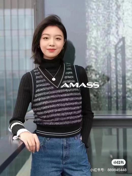 3楼阿玛施AMASS服饰黑色拼接马甲 商品图2