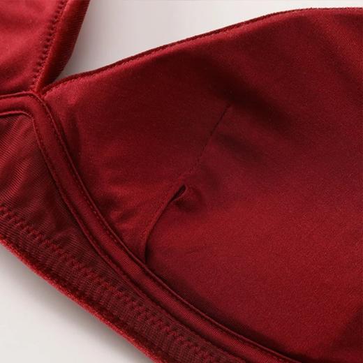 金三塔真丝文胸女丝绒性感法式三角杯无钢圈内衣颜值舒适兼具  NZFBD306 商品图4