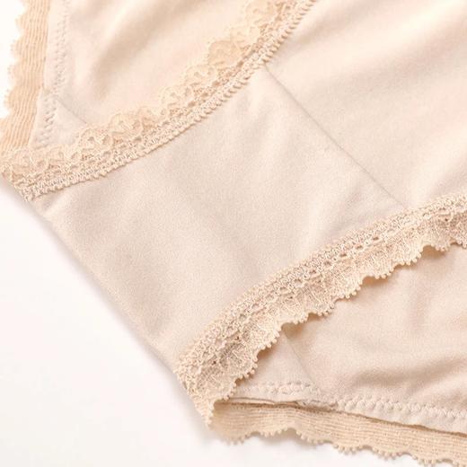 金三塔弹力桑蚕丝舒适包臀收腹高腰花边舒适透气纯色小平角裤（私密物品不支持退换） NZFBC206 商品图4