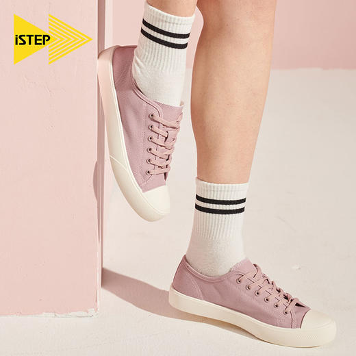 【正品】iSTEP官方2022秋季新款小白鞋女学生韩版百搭男女同款运动帆布鞋 商品图2