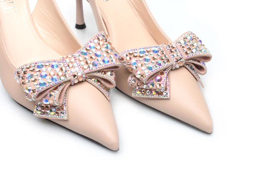 豪麟名鞋奥莱LORIBLU女装羊皮革+施华洛世奇百变半凉鞋LR05261B粉色  原价5660元 商品图2