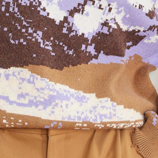 NC60Q瑟俪（斯尔丽高端）舒适柔软低圆领水墨提花宽松针织时尚毛衣 商品图5