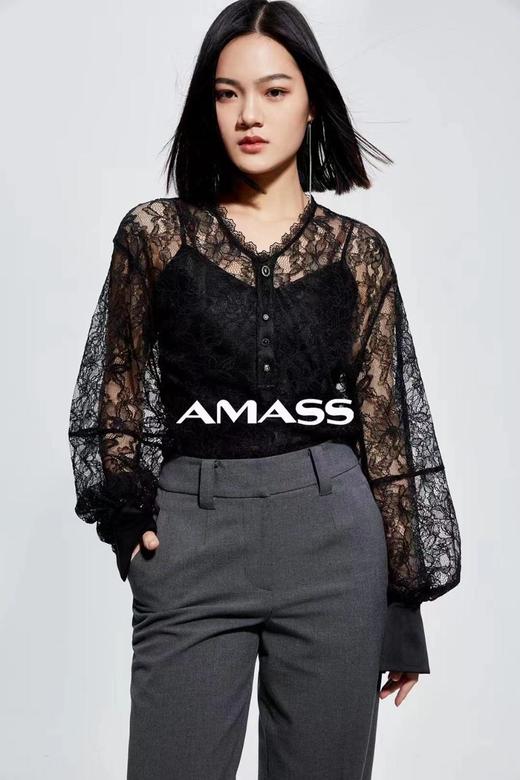 3楼阿玛施AMASS服饰黑色蕾丝上衣 商品图1