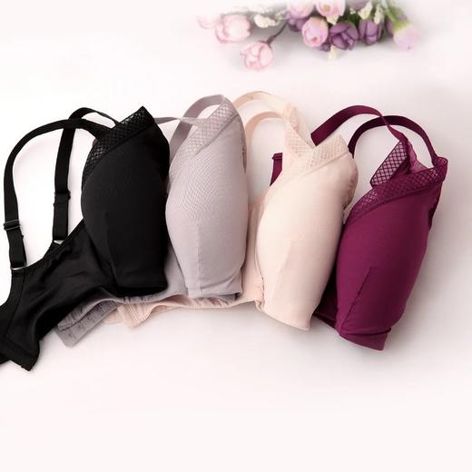 金三塔桑蚕丝无钢圈真丝文胸聚拢无插片舒适透气简约性感内衣女NZF5D301超值 商品图2