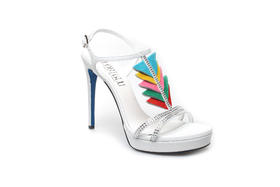 豪麟名鞋奥莱LORIBLU女鞋凉鞋羊皮革+施华洛世奇LR05512L白色  原价6600元