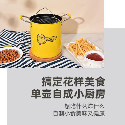 多功能炸炸壶 家用少油烟小炸锅精铁带涂层油炸锅电磁炉燃气灶通用 商品图4