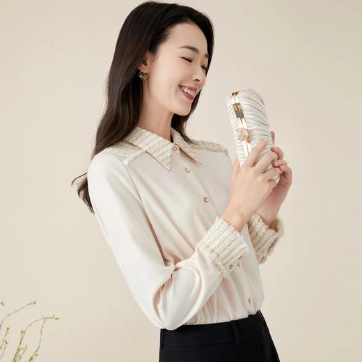 玳莎法式相拼衬衫女新款长袖气质别致上衣   BC31308 商品图1