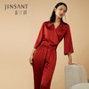 金三塔19姆米重磅100%桑蚕丝真丝红色婚庆本命年衣裤套睡衣女   YSFCA201 商品缩略图0