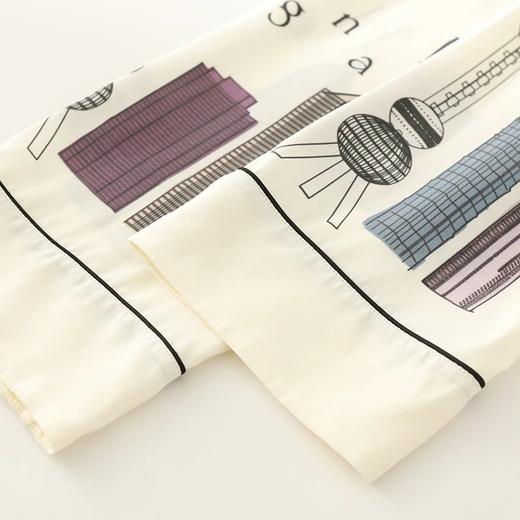 金三塔重磅真丝睡衣印花两件套100%桑蚕丝家居服女YSFBA214 商品图4