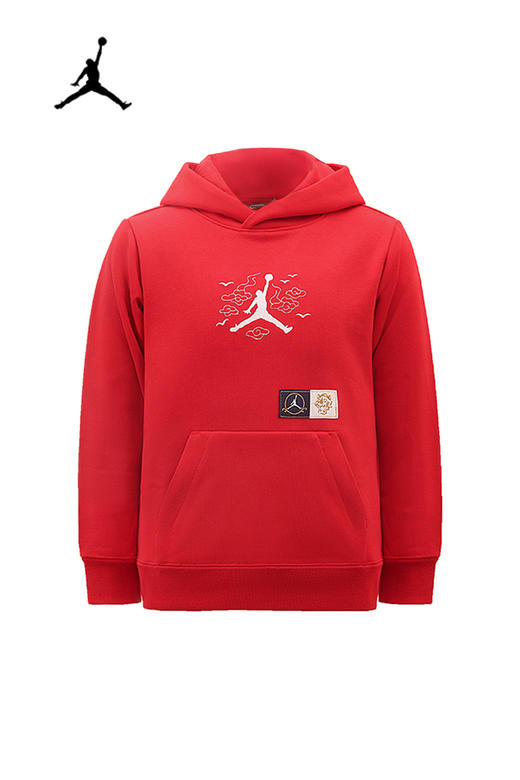 JORDAN乔丹AJ童装春男女儿童毛圈套头连帽红色卫衣JD2212062/JD2212061 商品图0