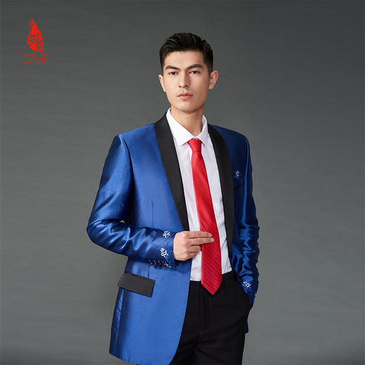 SAINTJOY/上久楷 宋锦领带 轨迹 深玫红LD15602-2 商品图3