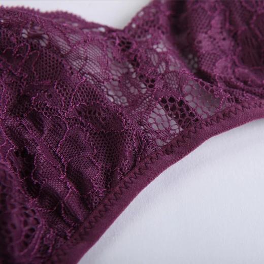 金三塔真丝性感蕾丝绣花三角杯文胸无钢圈超薄杯桑蚕丝抹胸内衣薄7NZF7B301 商品图3