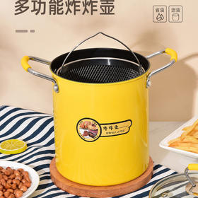 多功能炸炸壶 家用少油烟小炸锅精铁带涂层油炸锅电磁炉燃气灶通用