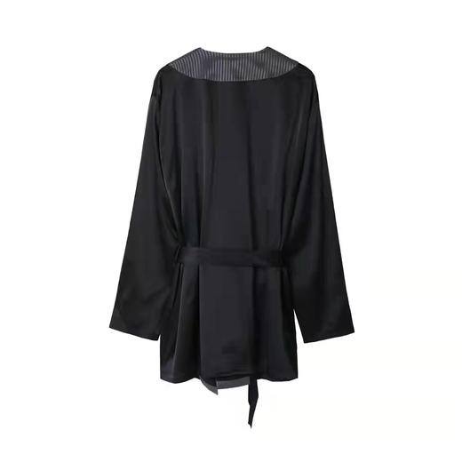 安莉芳旗下IVU薄款桑蚕丝和服式系带睡衣上装男士家居服UL00020 商品图1