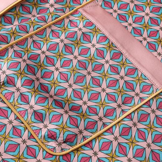 金三塔印花真丝衬衫式睡裙女100%桑蚕丝性感家居服 YSFBC303 商品图4