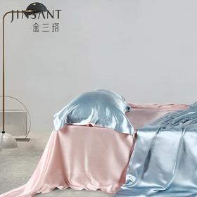 金三塔纯色简约时尚撞色 重磅真丝四件套 丝滑凉感桑蚕丝床品  CSTJ054