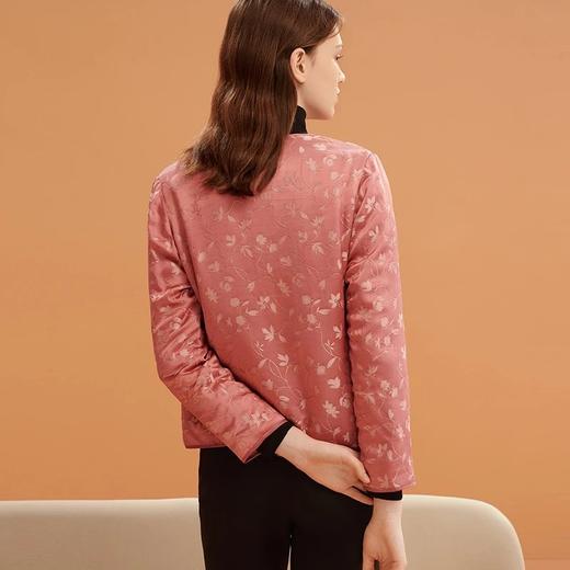 金三塔一衣两穿保暖棉袄女100%桑蚕丝填充加厚长袖双色提花内搭棉衣（限价） NSFBD735 商品图3