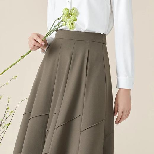 玳莎气质A字半身裙 秋季新款优雅高腰显瘦遮胯中长款大摆伞裙 BD34301 商品图1