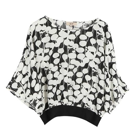 金三塔真丝小衫女100%桑蚕丝时尚印花上衣外套YSFAA708 商品图1