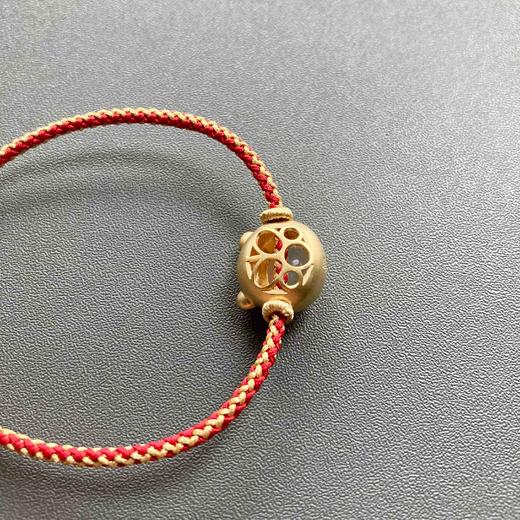 高冰种翡翠萌萌虎年平安手绳手链18k黄金镶嵌 商品图6