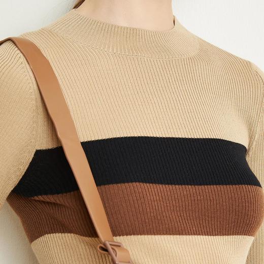 LD655瑟俪（斯尔丽高端）舒适柔软低圆领经典条纹修身显瘦简约气质打底衫 商品图4