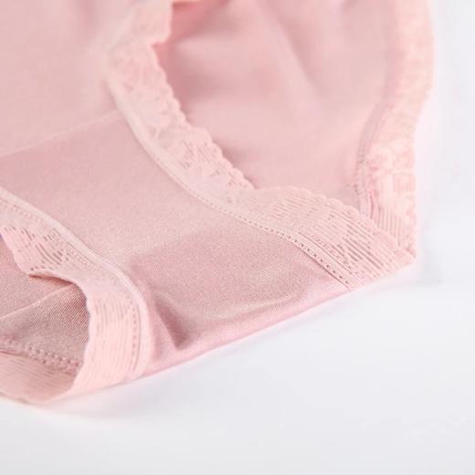 金三塔秋季桑蚕丝真丝内裤女士舒适高腰纯色透气蕾丝花边平角内裤（私密物品不支持退换）NZF3C211 商品图4