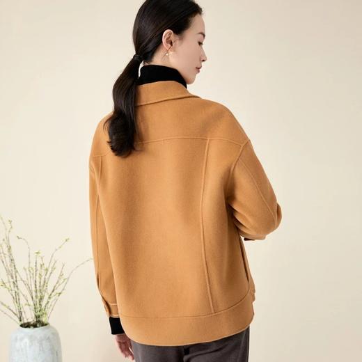 玳莎双面呢短款外套女冬季新款小个子简约通勤宽松毛呢大衣 BD37302 商品图4