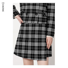 【内购不退换】臣禾 复古黑白格半身裙K214032777
