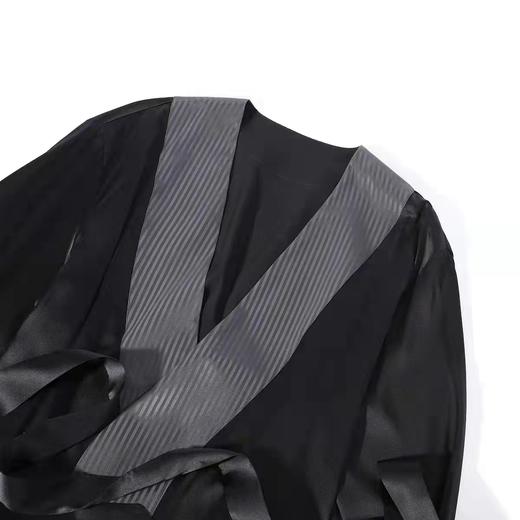 安莉芳旗下IVU薄款桑蚕丝和服式系带睡衣上装男士家居服UL00020 商品图2