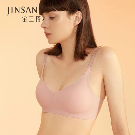 金三塔女真丝氨纶无钢圈插垫内衣  无痕弹力透气桑蚕丝文胸  NZFBA305 商品图1