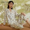 金三塔100%桑蚕丝真丝睡衣女士时尚印花宽松长袖衣裤套家居服  YSFCA210 商品缩略图1
