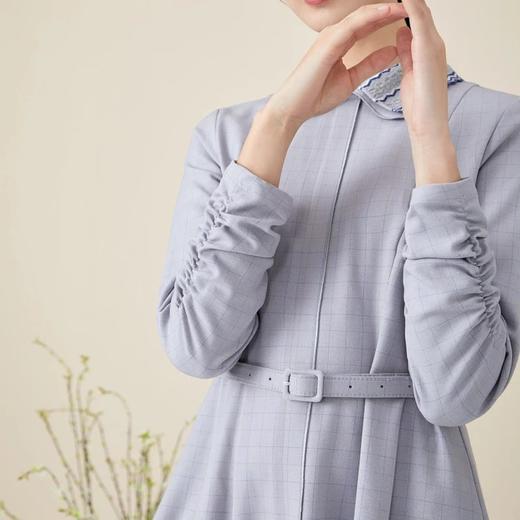 玳莎两件式翻领连衣裙新款早秋气质女装修身显瘦优雅A字裙 BC35302 商品图3