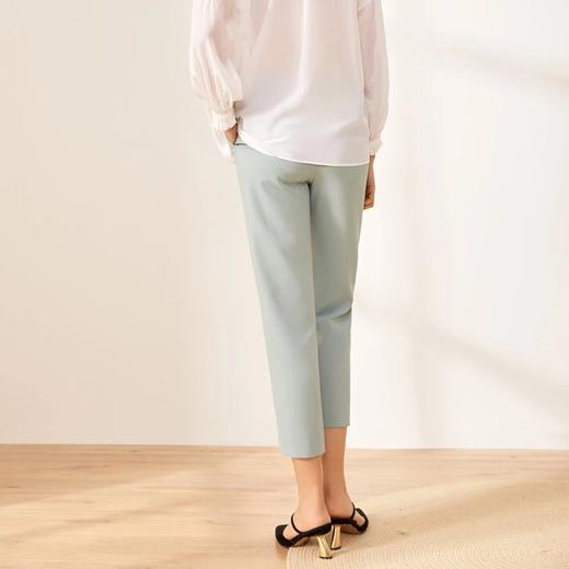 玳莎薄荷绿九分休闲裤哈伦薄款女裤马卡龙宽松直筒小脚裤  BB36302 商品图2