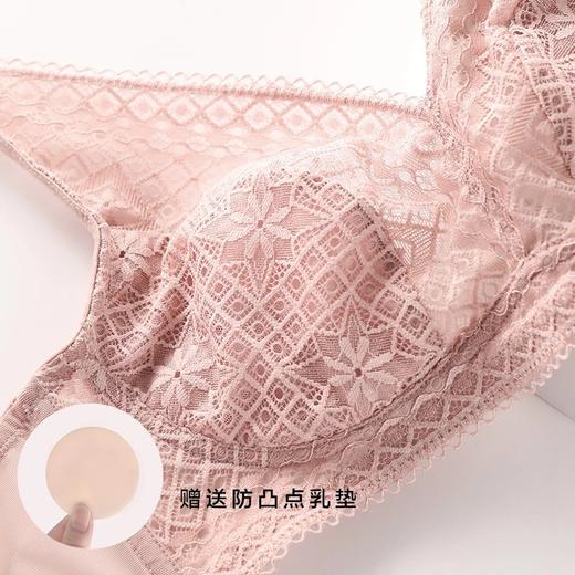 金三塔秋冬新品真丝无钢圈内衣女 超薄杯性感蕾丝文胸NZFBA303 商品图3