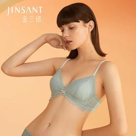 金三塔真丝性感蕾丝无钢圈内衣女 聚拢桑蚕丝文胸 NZFBA302