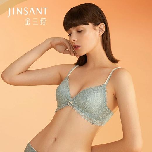 金三塔真丝性感蕾丝无钢圈内衣女 聚拢桑蚕丝文胸 NZFBA302 商品图0