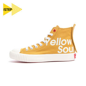 【正品】iSTEP高帮帆布鞋女鞋秋季新品潮流夜光字母荧光绿男女同款潮鞋女