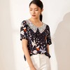 玳莎真丝双绉T恤女 大彼得翻领花边小衫优雅桑蚕丝上衣   BB31106 商品缩略图0