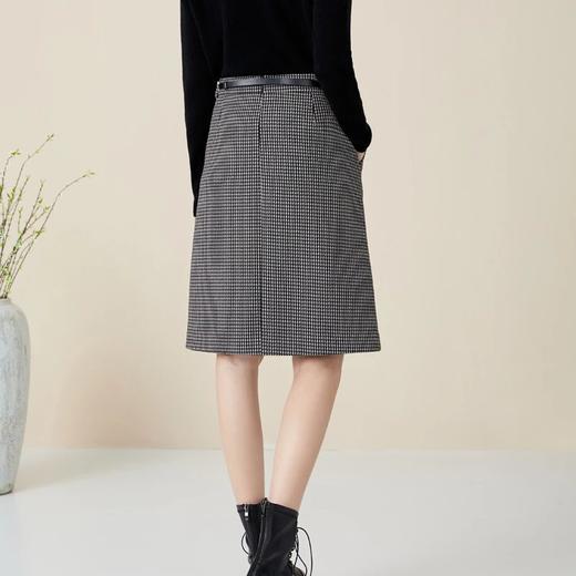 玳莎复古格子半身裙秋冬季新款通勤中高腰包臀显瘦A字裙子 BD34302 商品图3
