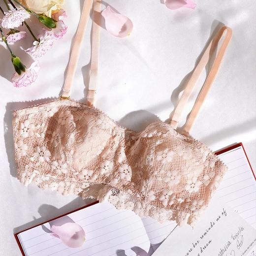 金三塔真丝内衣女记忆钢圈桑蚕丝文胸可拆卸抹胸NZF9B307 商品图3